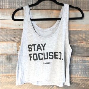 Stay Focused gray crop top